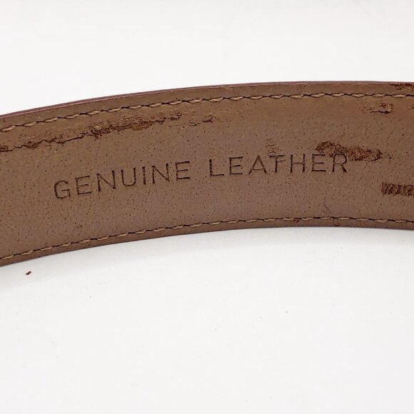 Ralph Lauren RL Crown 67 Brown Reptile Embossed Genuine Leather Belt Size M - Picture 8 of 14